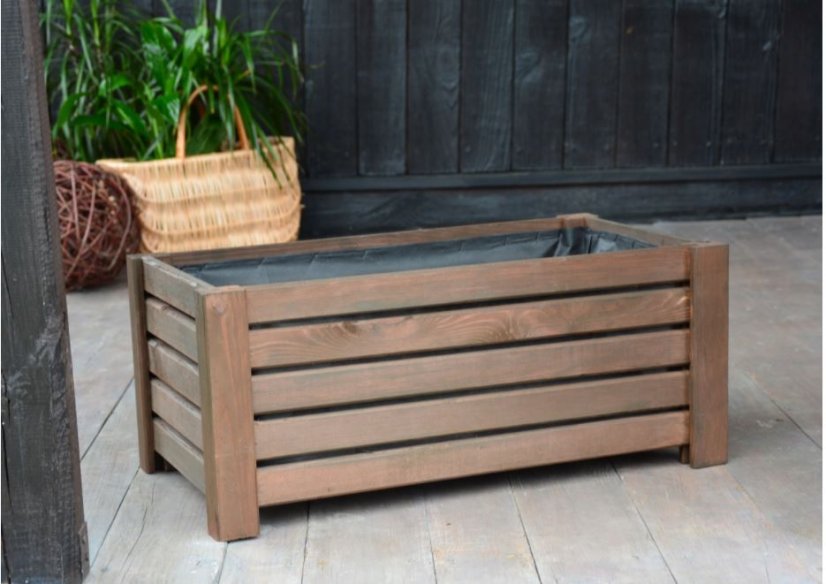 Dřevěný květináč Hnědý 60x30x25cm