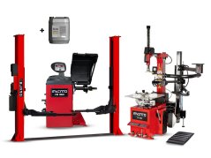 Vorteilspaket für Reifenservice – Wagenheber, Reifenmontiermaschine, Auswuchtmaschine + 10 l Hydrauliköl