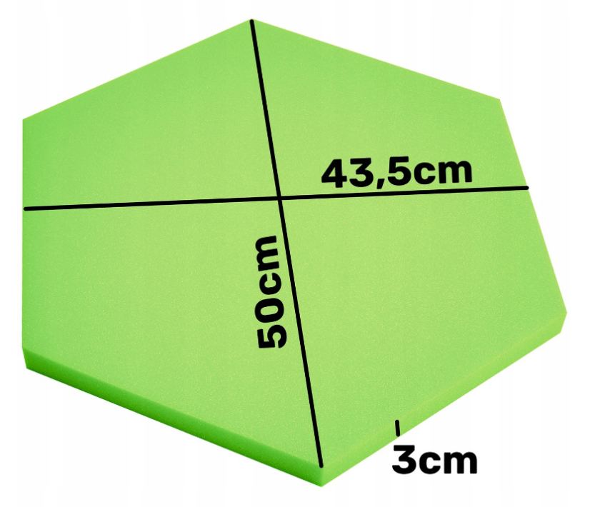 Akustický panel Hexagon 50x50cm, tloušťka 3cm, světle zelený