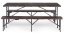 Catering készlet asztal + 2 pad 180cm Wooden Brown