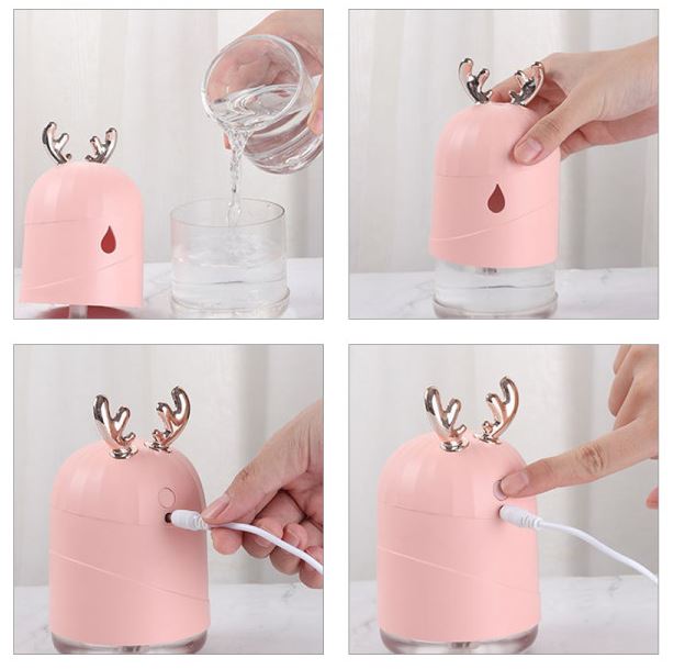 Aroma difuzor LED USB 200ml Deer White