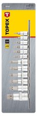 Podaljški za bite Torx 1/4, 3/8, 1/2" komplet 12 kosov 39D342