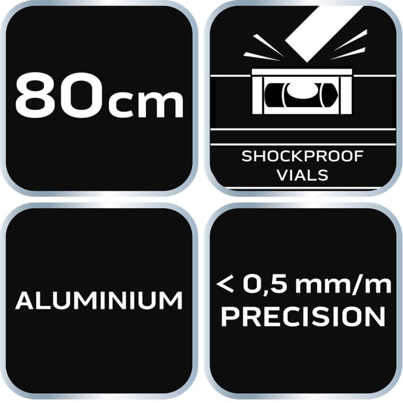 Aluminijska libela S 300, 3 razine, 80 cm 71-133