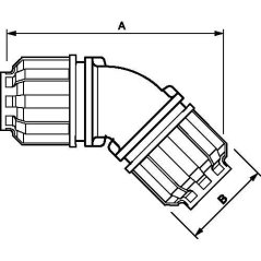 Rohrkupplung 45° fi 25 mm Polymer 9ALR4C25
