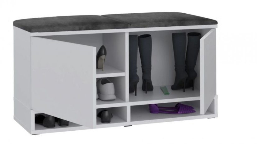 Cipőtartó ülőkével White/ Grey